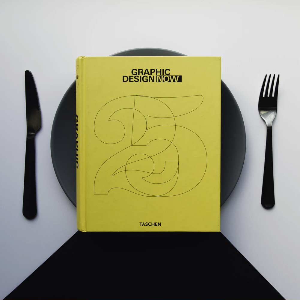 graphic design book on dish